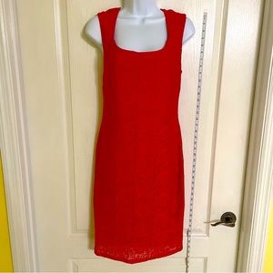 Metaphor Red Lace Sleeveless Bodycon Dress